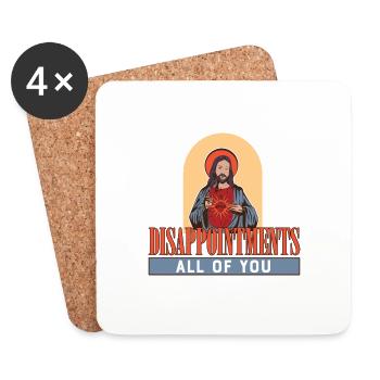 Funny Jesus Facepalm Meme Disappointments All Of - Untersetzer (4er-Set) - Weiß - Vorne