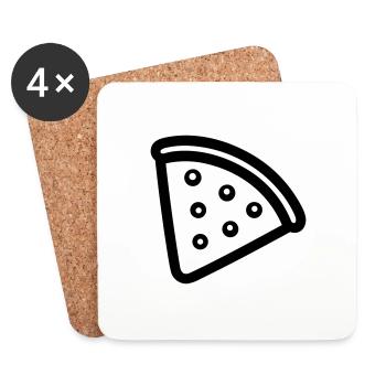Pizza slice - Coasters (set of 4) - white - Front