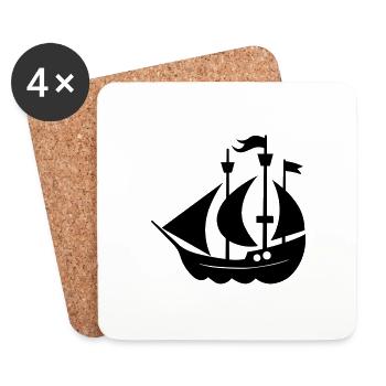 Pirate ship - Coasters (set of 4) - white - Front