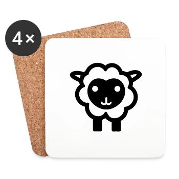 sheep - Coasters (set of 4) - white - Front