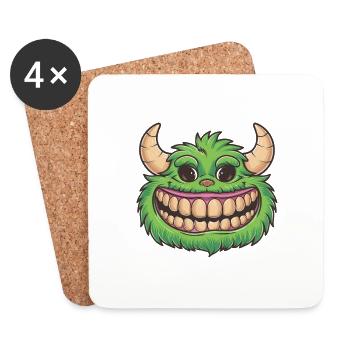 Streetstyle Monster Graffiti Kunst Streetart - Untersetzer (4er-Set) - Weiß - Vorne