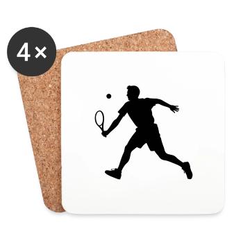 Tennis Spieler Symbol - Untersetzer (4er-Set) - Weiß - Vorne