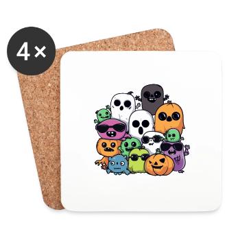 Halloween Party Figuren Cool - Untersetzer (4er-Set) - Weiß - Vorne