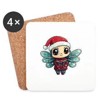 Libelle Weihnachten - Untersetzer (4er-Set) - Weiß - Vorne