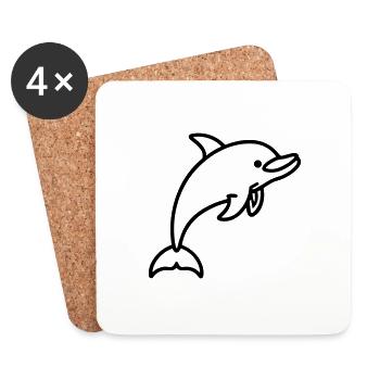 dolphin - Coasters (set of 4) - white - Front