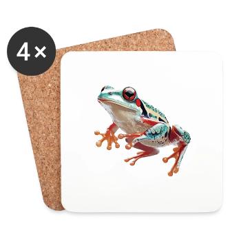 Frosch - Untersetzer (4er-Set) - Weiß - Vorne