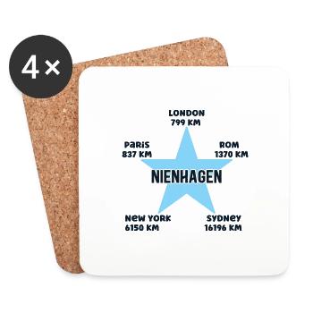 Nienhagen Urlaub Ostseeküste Ostseebad Ostsee - Untersetzer (4er-Set) - Weiß - Vorne