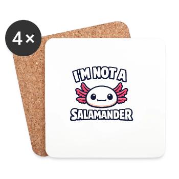 Je ne suis pas une salamandre - Axolotl - Dessous de verre (lot de 4) - blanc - Devant