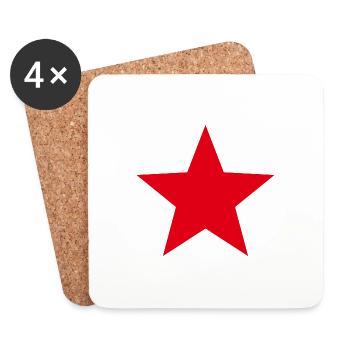 star starburst red gift - Coasters (set of 4) - white - Front