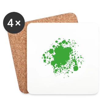 Blob de cadeau éclaboussures de peinture verte - Dessous de verre (lot de 4) - blanc - Devant