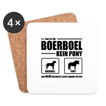 BOERBOEL kein Pony Wilsigns lustiger Hundespruch - Untersetzer (4er-Set) - Weiß - Vorne