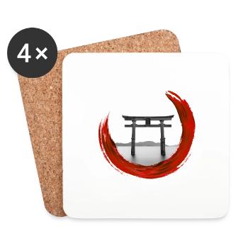 Conception Japon Torii - Dessous de verre (lot de 4) - blanc - Devant