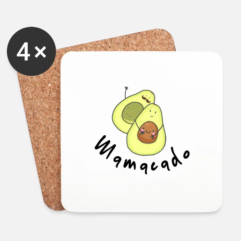 Mamacado Mama Geschenkidee Schwangere Geburt Baby - Untersetzer (4er-Set) - Weiß
