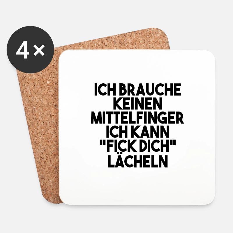 Lustige Sprüche Witzige Sprüche Geschenk - Untersetzer (4er-Set) - Weiß
