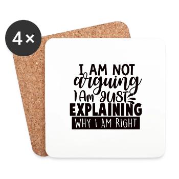 Je ne dis pas que j'explique juste pourquoi - Dessous de verre (lot de 4) - blanc - Devant