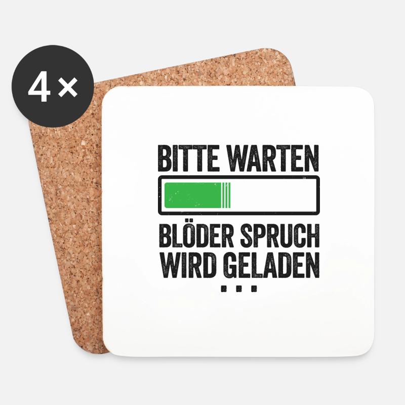 Bitte warten Blöder Spruch wird geladen - Untersetzer (4er-Set) - Weiß