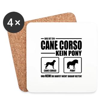 CANE CORSO kein Pony Hundespruch Wilsigns Hunde - Untersetzer (4er-Set) - Weiß - Vorne
