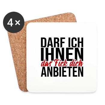 Lustige Sprüche Beleidigungen Sarkasmus - Untersetzer (4er-Set) - Weiß - Vorne