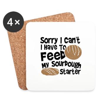 Sorry I Can't. I Have To Feed My Sourdough Starter - Untersetzer (4er-Set) - Weiß - Vorne