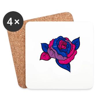 Bisexual Pride Rose - Dessous de verre (lot de 4) - blanc - Devant