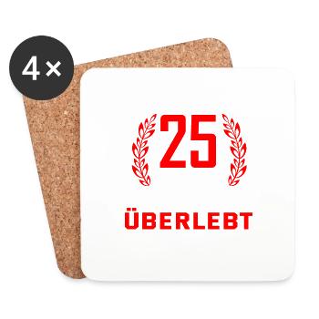 25. Hochzeitstag - Untersetzer (4er-Set) - Weiß - Vorne