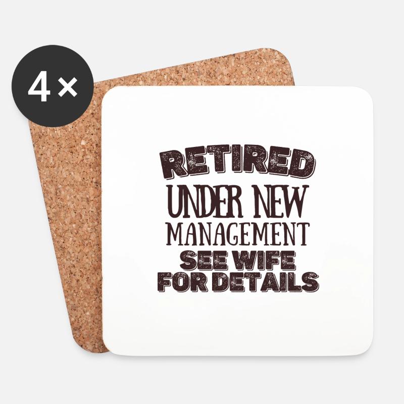Ruhestand - Rente - Untersetzer (4er-Set) - Weiß