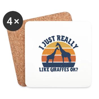 Giraffe - Coasters (set of 4) - white - Front