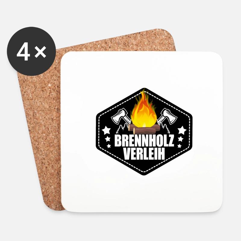 Brennholz Verleih - Untersetzer (4er-Set) - Weiß