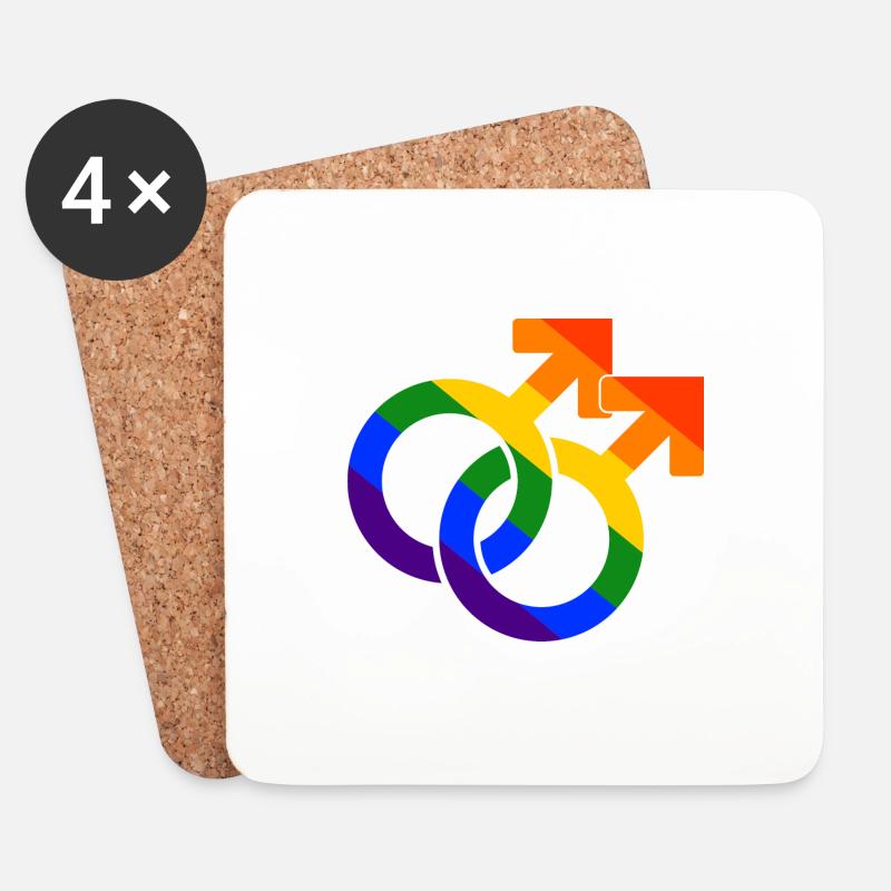 Gay Pride Symbol CSD Queer LGBTQ - Untersetzer (4er-Set) - Weiß