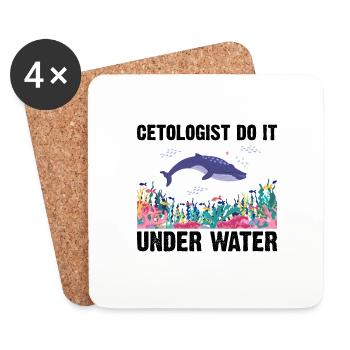 Diving Diver Scientist Cetology Cetologist - Coasters (set of 4) - white - Front