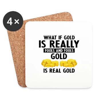 Gold Panning Gold Prospector GoldSchüfer Design - Coasters (set of 4) - white - Front