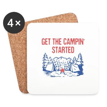 Get the Campin' Started Summer Vacation Tropical - Untersetzer (4er-Set) - Weiß - Vorne