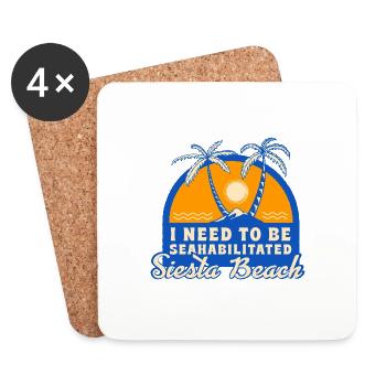 I Need To Be Seahabilitated Siesta Beach Summer - Untersetzer (4er-Set) - Weiß - Vorne