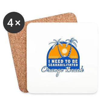 J’ai besoin d’être séahabilité Orange Beach été - Dessous de verre (lot de 4) - blanc - Devant