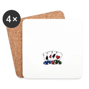Le poker me tourne vers le jeu de joueur de poker - Dessous de verre (lot de 4) - blanc - Devant