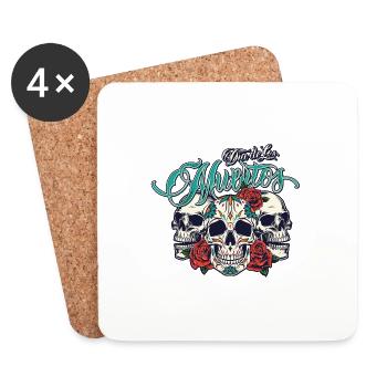 Dia de los muertos - Tag der Toten - Totenköpfe - Untersetzer (4er-Set) - Weiß - Vorne