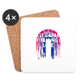 Capable of Falling in Love Bisexual LGBTQ Bi - Coasters (set of 4) - white - Front