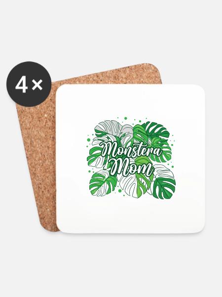 Variegated Monstera Mom - Untersetzer (4er-Set) - Weiß
