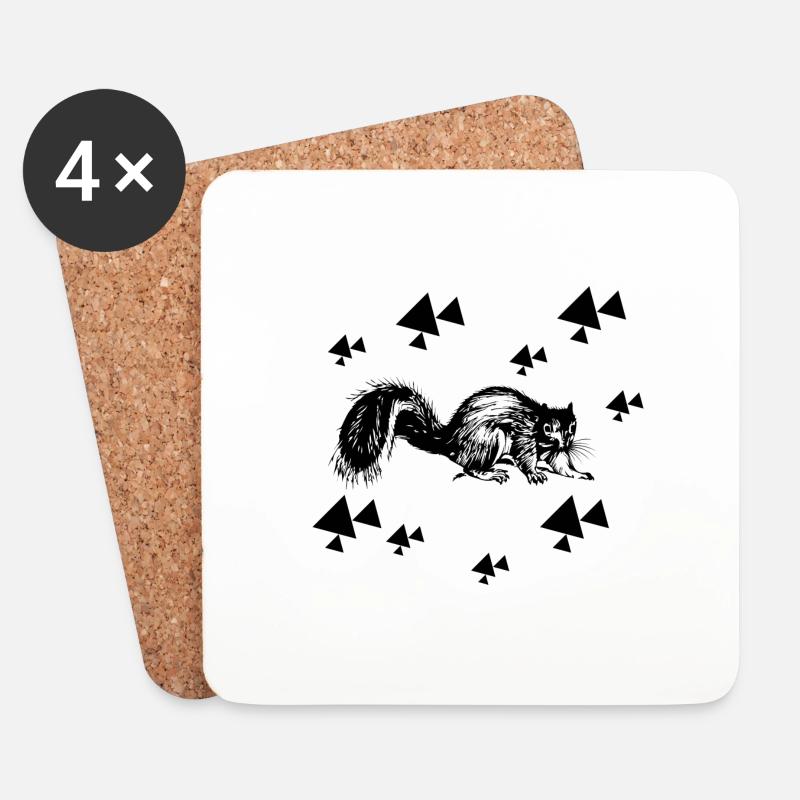 Eichhörnchen - Nagetier - Untersetzer (4er-Set) - Weiß