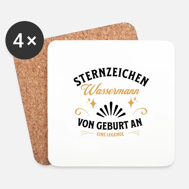Sternzeichen Geschenke Wassermann Spruch - Untersetzer (4er-Set) - Weiß