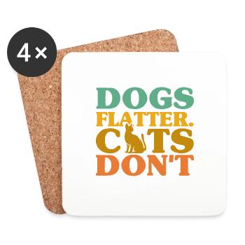 Cat Sayings Cat Cat Lover Gift - Coasters (set of 4) - white - Front