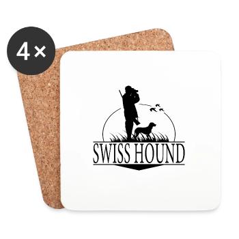 SWISS HOUND Jagdhunderasse Jäger Jagdhund Wilsigns - Untersetzer (4er-Set) - Weiß - Vorne