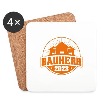 Bauherr 2023 Bauherr Geschenk - Untersetzer (4er-Set) - Weiß - Vorne