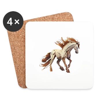 Cheval sauvage - Dessous de verre (lot de 4) - blanc - Devant