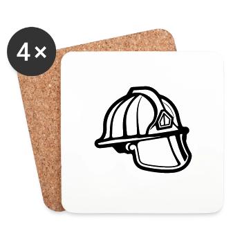 Feuerwehrmann - Untersetzer (4er-Set) - Weiß - Vorne