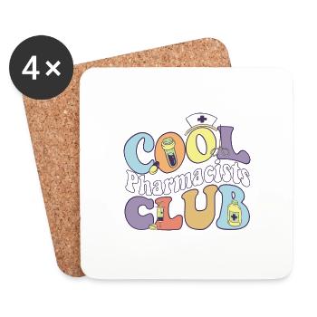 Club des pharmaciens sympas Pharmacologue praticien - Dessous de verre (lot de 4) - blanc - Devant