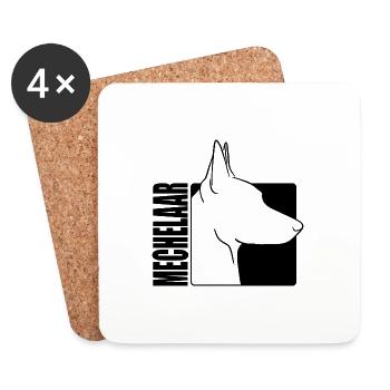 Mechelaar Profil Chiens Chien Wilsigns - Dessous de verre (lot de 4) - blanc - Devant