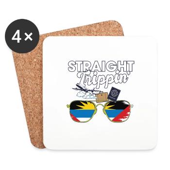 Straight Trippin' Antigua Vacances Tour Voyage - Dessous de verre (lot de 4) - blanc - Devant