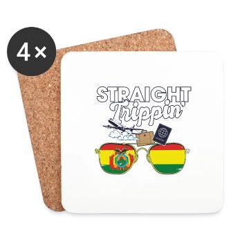Straight Trippin' Bolivie Vacances Tour Voyage - Dessous de verre (lot de 4) - blanc - Devant