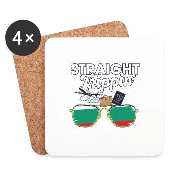 Straight Trippin' Bulgaria Vacation Tour Travel - Untersetzer (4er-Set) - Weiß - Vorne